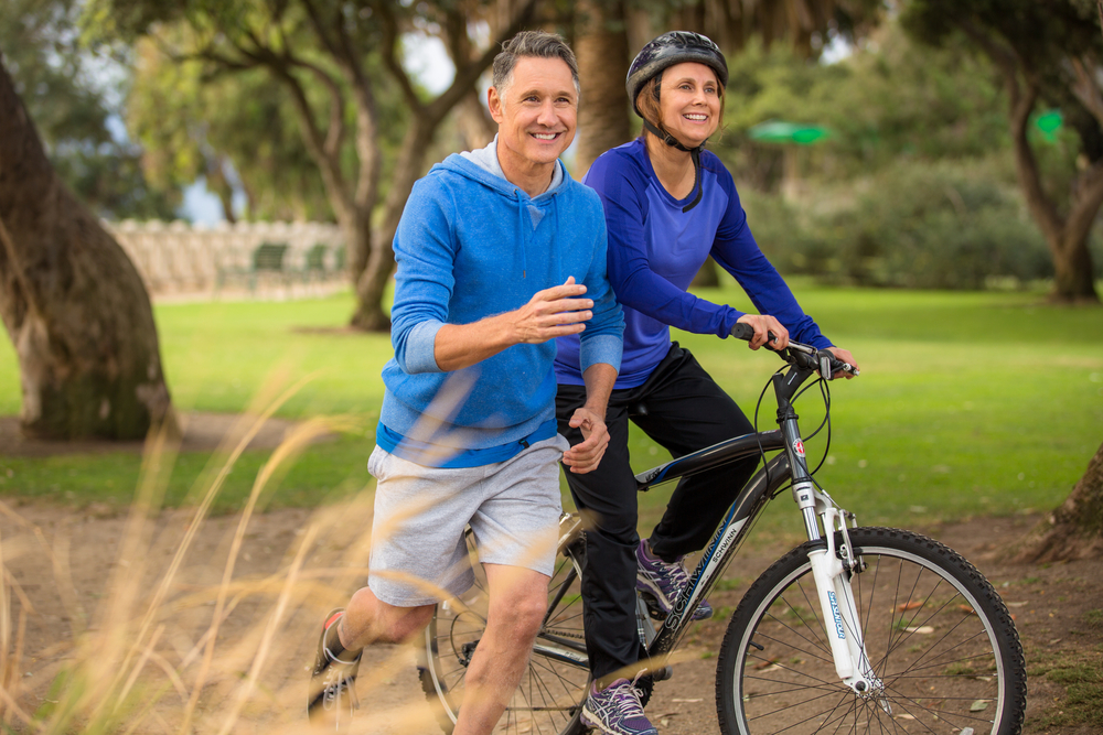 Jogger and a bike rider.